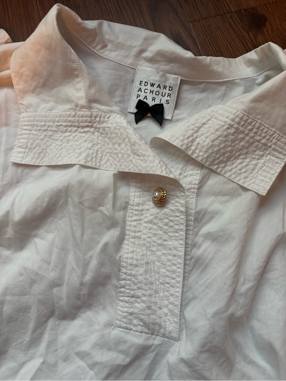 Edward Achour Paris Luxe White Button-Front Shirt